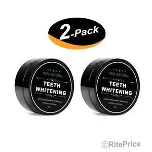 100% Organic Coconut Activated Charcoal Teeth Whitening Powder (2 Pack) - New